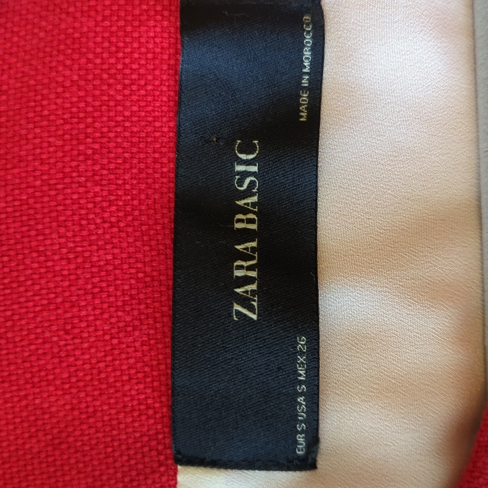 Zara Basic Size Small Red Jacket/Blazer With Whit… - image 4